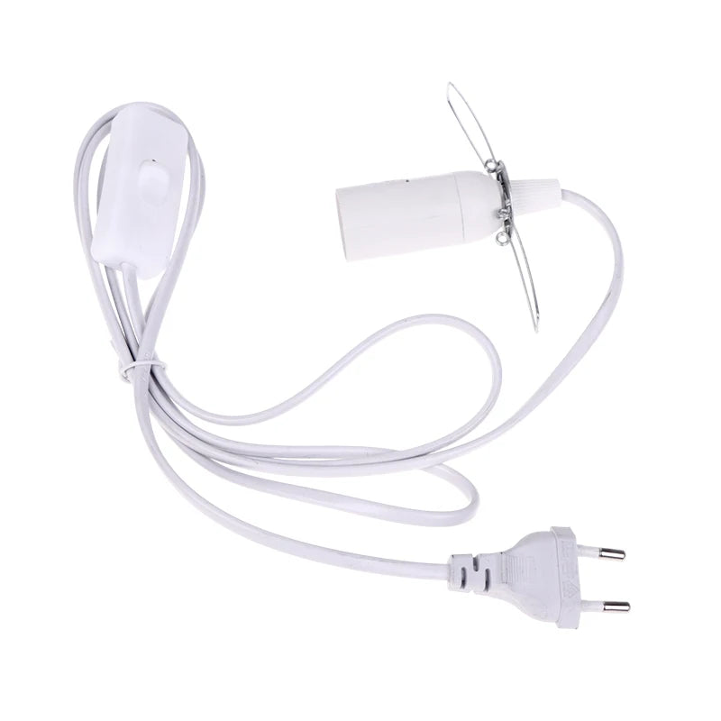 support ampoule suspendu blanc moderne clips métalliques câble électrique interrupteur prise eu