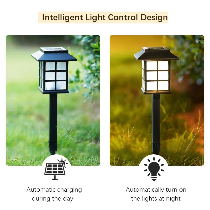 lumière solaire extérieure classique noir carreaux blancs stake jardin pack led imperméable ip65