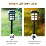 lumière solaire extérieure classique noir carreaux blancs stake jardin pack led imperméable ip65
