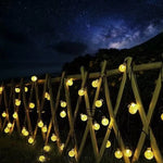 guirlande lumineuse solaire cristal blanc doré décor jardin extérieur fête noël led