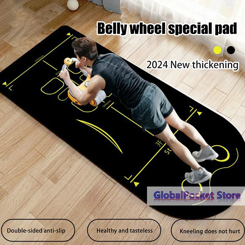 tapis fitness noir jaune gris lignes géométriques guidage moderne antidérapant