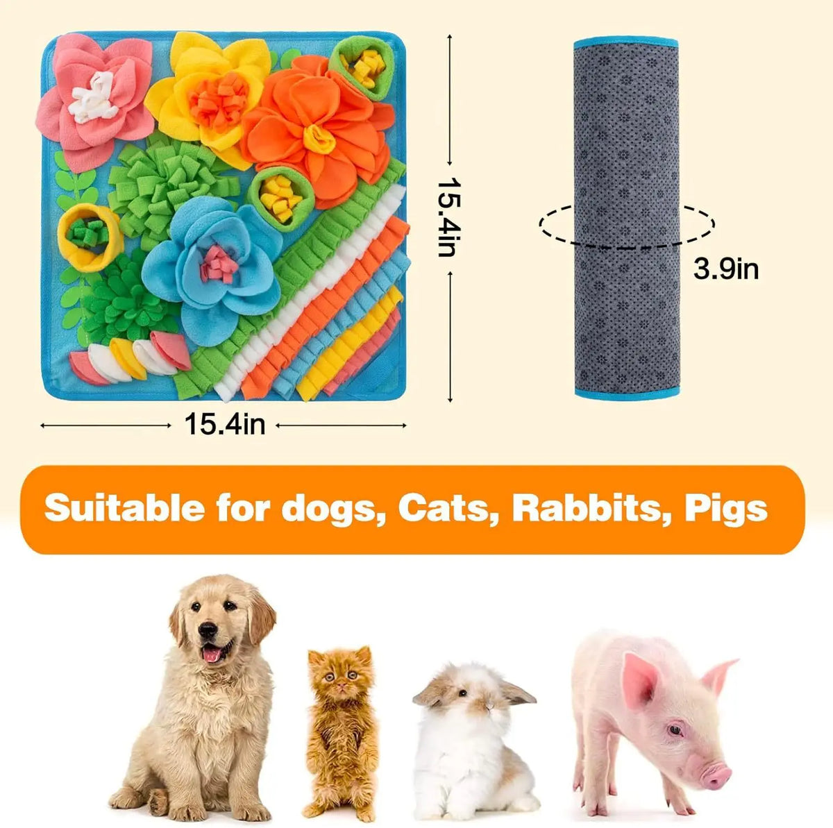 tapis d'activités chiens motif plage palmier coquilles bouée sandales étoiles bibi bleu blanc jaune