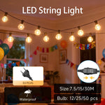 guirlande lumineuse led filaments noir jaune vintage industrielle extérieure ip65 15m 30m multiples tailles
