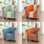 housses fauteuil vert clair rayures horizontales polyestère moderne adhésif lavable printemps été