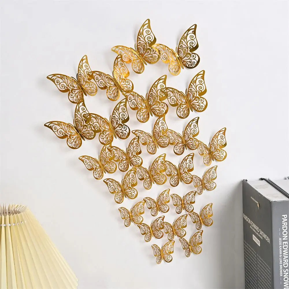 papillons décoratifs transparents artisanal adhésif jaune gris bleu vert rose violet doré rouge blanc