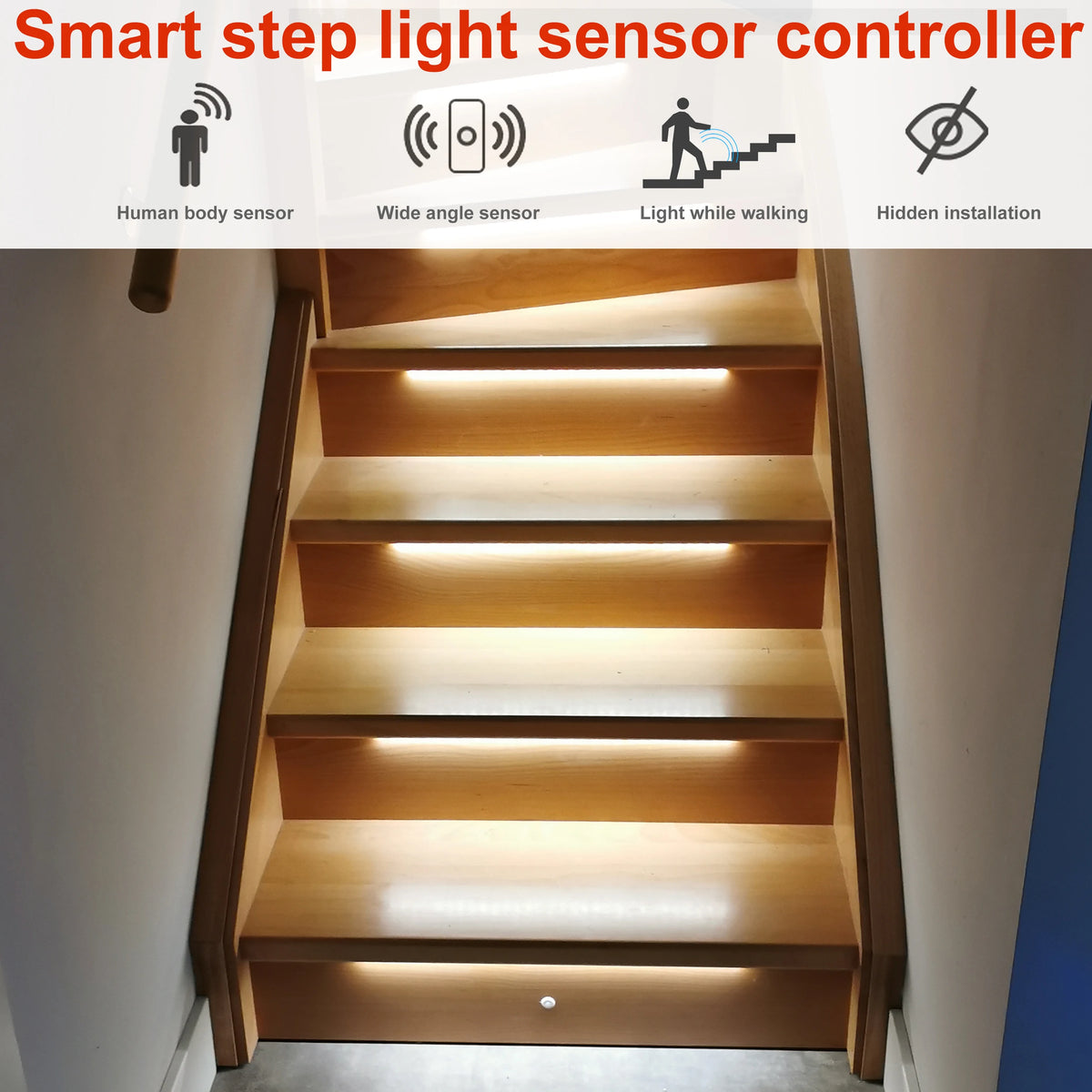 contrôleur led escalier pIR motion sensor télécommande câbles modernes 12v 24v