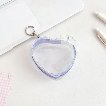 boîte transparente pvc marbrée coeurs plastique anneau métallique rangement poupées couleurs transparentes moderne minimaliste