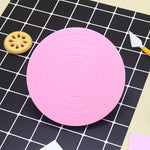 plateau decoration biscuits rose circles concentriques opaque moderne plastique diametre 14cm hauteur 15cm