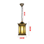 lampe suspendue vintage doré rétro salon chambre étanche aluminium éclairage géométrique oriental