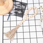 bois boho chic tassel coton beige clair décoration murale moderne ornement rondes lisses