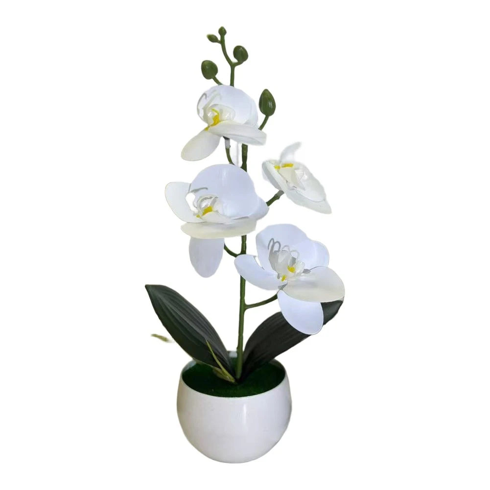 plantes artificielles fleurs feuilles moderne blanc rose violet jaune bleu pot décoration intérieureextérieur