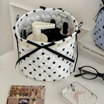 boîtes rangement coton pliables rose blanc noir pois texturées