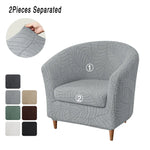 housse fauteuil gris motif feuilles moderne adhésif extensible lavable printemps été