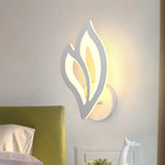 appliques murales modernes blanc feuille stylisée éclairage chambre salon étude entrée led minimaliste