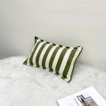 housses coussin polyester rayées beige marron modernes adhésives lit dimension 30x50cm 45x45cm decoration interieur