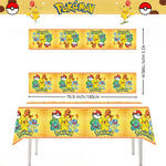 nappes plastique pokemon anniversaire pikachu poke balls geometriques pixel art enfants festives