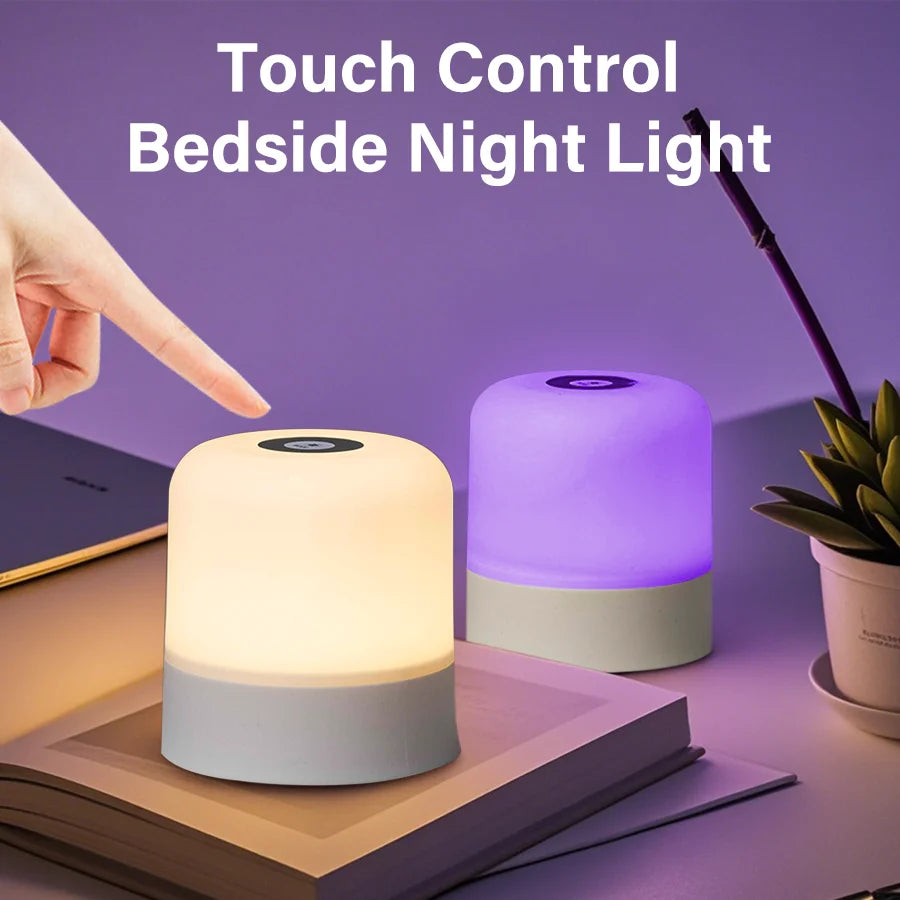 lampe chevet tactile 16 couleurs changeantes led rechargeable moderne blanc gris