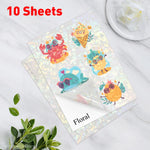 papier autocollant vinyle a4 blanc mat 50 feuilles motifs animaux fleurs décoration