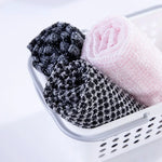gant toilette rayures noir blanc absorption haute qualité microfibre polyester coton moderne