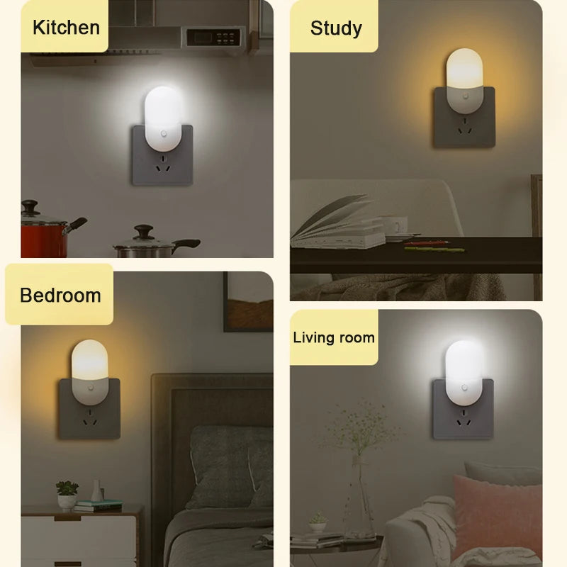 veilleuse led enfichable protection yeux lampe chevet bébé salon blanc moderne tactile prise murale