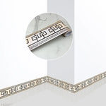 ruban decoratif adhesif blanc motif geometrique 10cm 240cm classique decoration murale impermehable