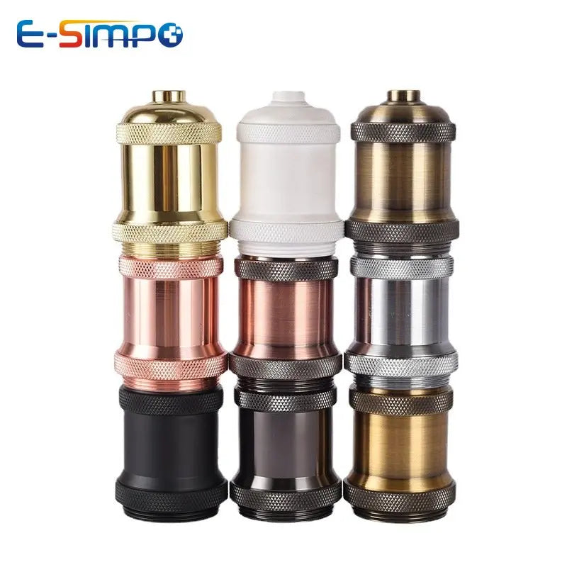 support lampe vintage or noir vis fixations embouts protection base e26 e27 led cfl