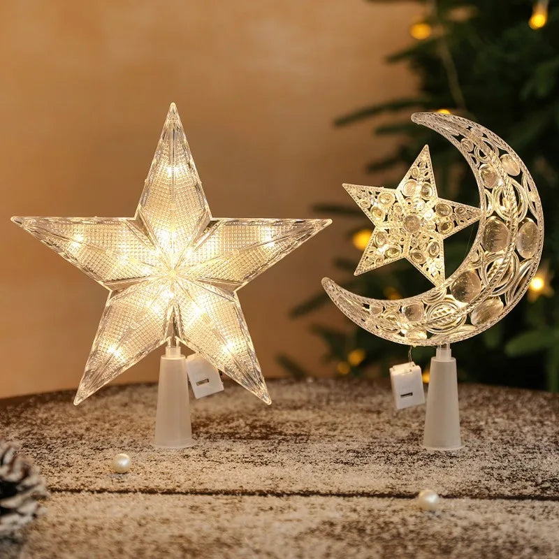 décoration noël étoile lumineuse transparente perforée classique tringle support chambre maison