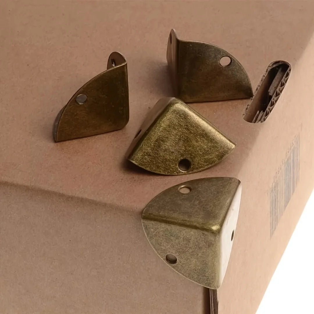 protections d'angle bronze vieilli 16 pièces fixations texturées industriel vintage
