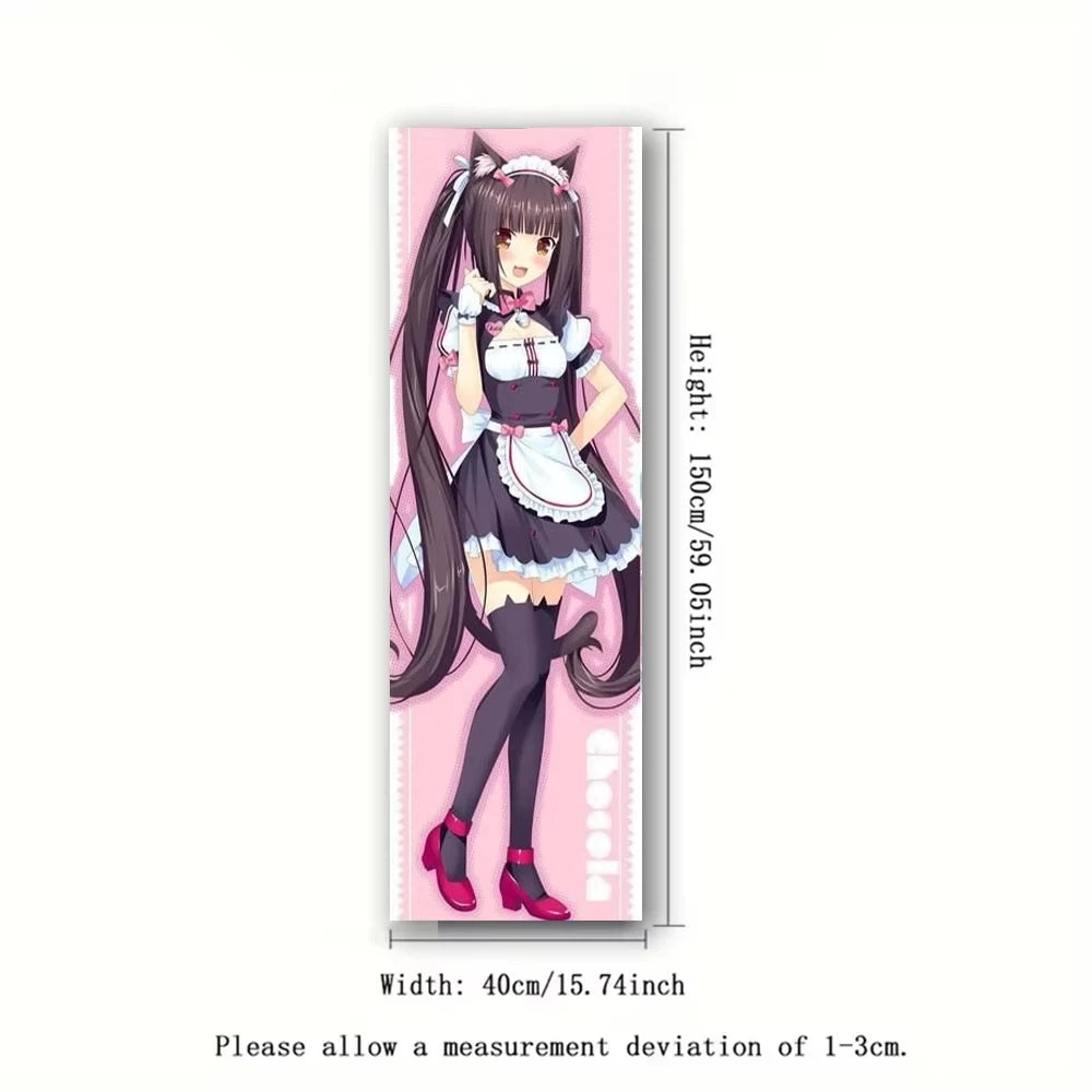 Poster mural anime rose noir illustration servante kawaii décoration chambre ado sérigraphié machine
