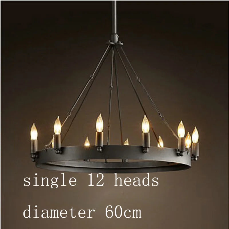 lustre moderne industriel noir or 15 ampoules suspension salon chambre