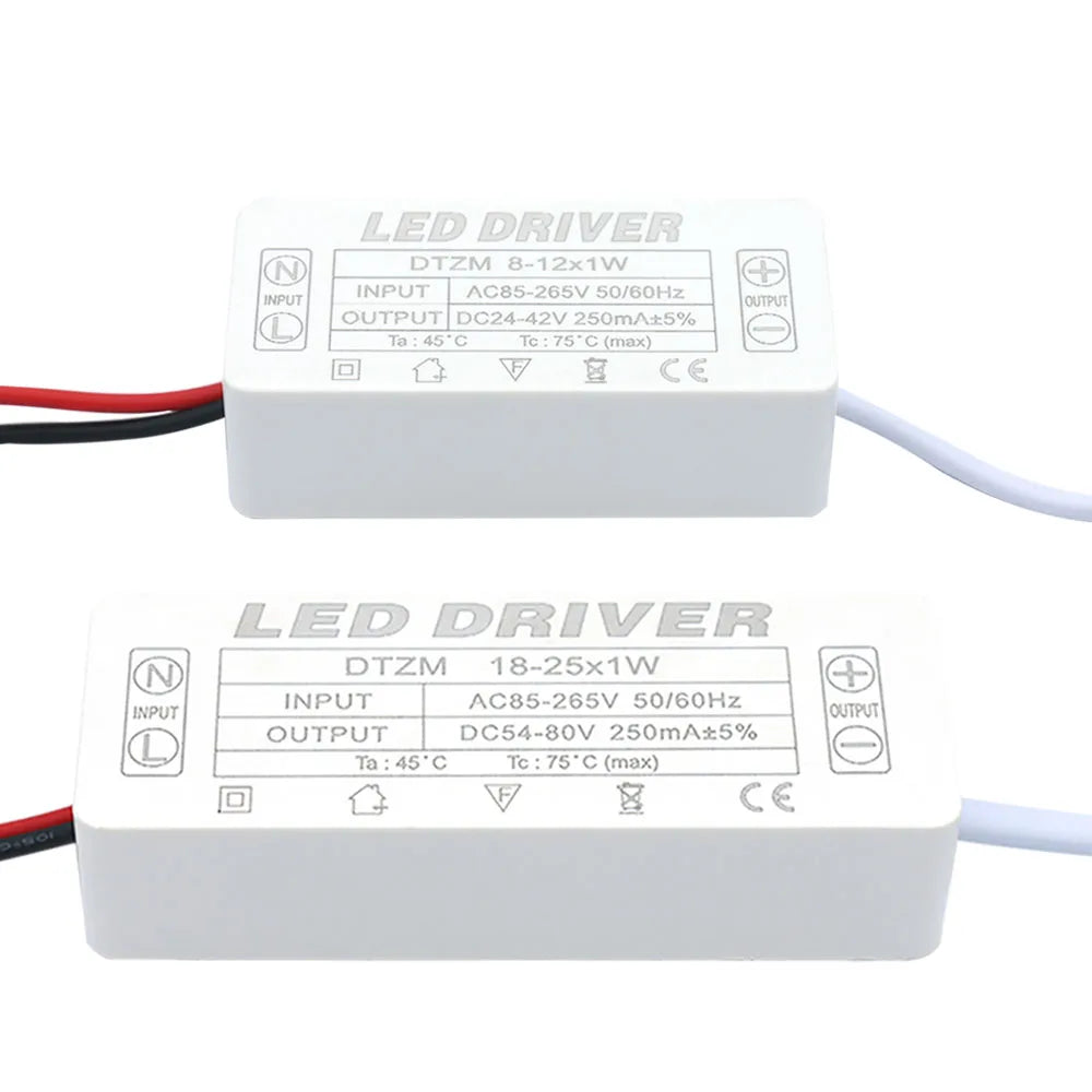 drivers led alimentation ac85 265v sorties dc blanc modernes certifiés ccc cqc fcc rohs