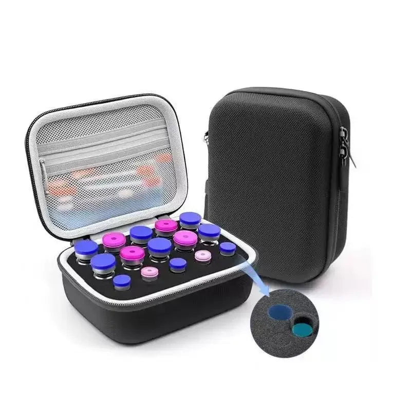 boîtes rangement flacons insuline noir zippées 10grids pratique compacte 3ml 5ml 10ml vials.storage
