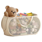 panier rangement jouets enfants imperméable maille fine ours peluche beige clair moderne poignées