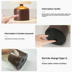 lampe table led blanc marron rose plissée moderne interrupteur tactile charge type