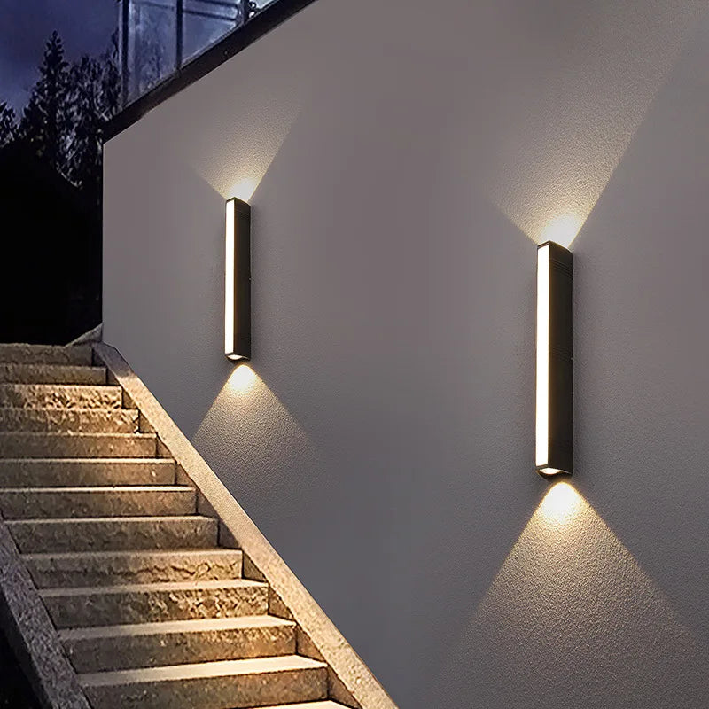 Eclairage led mural moderne or métallisé ip65 12w 18w 24w 36w contemporain minimaliste