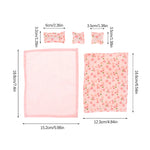 ensemble literie maison poupée lit tête lit métal couverture drap taies oreillers motifs floraux