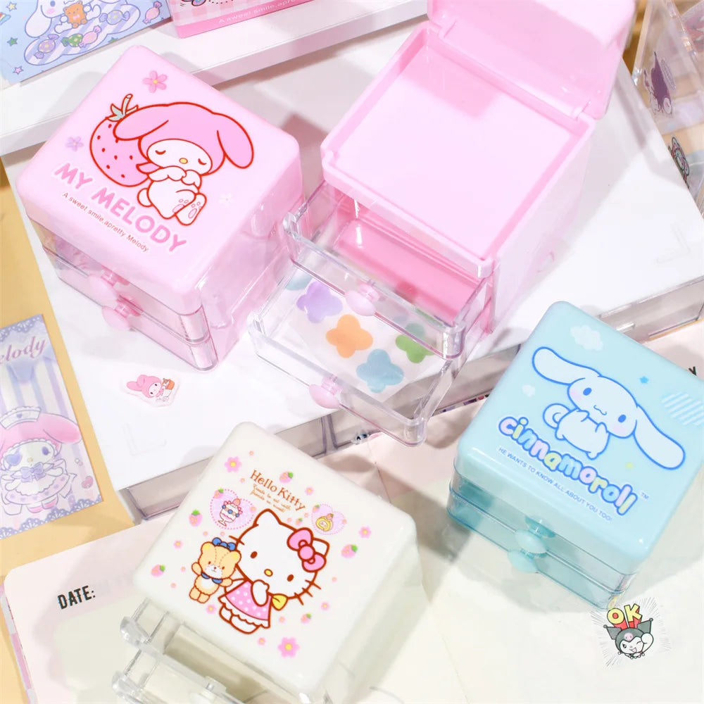 boîtes bijoux dessins animés hello kitty my melody cinnamoroll kawaii poignées blanches rose blanc