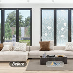 film décoratif adhésif fleurs feuilles transparent moderne isolation uv protection thermique