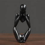 décoration intérieure moderne abstraite résine thinker statues noir doré argenté vases boisclair artworks