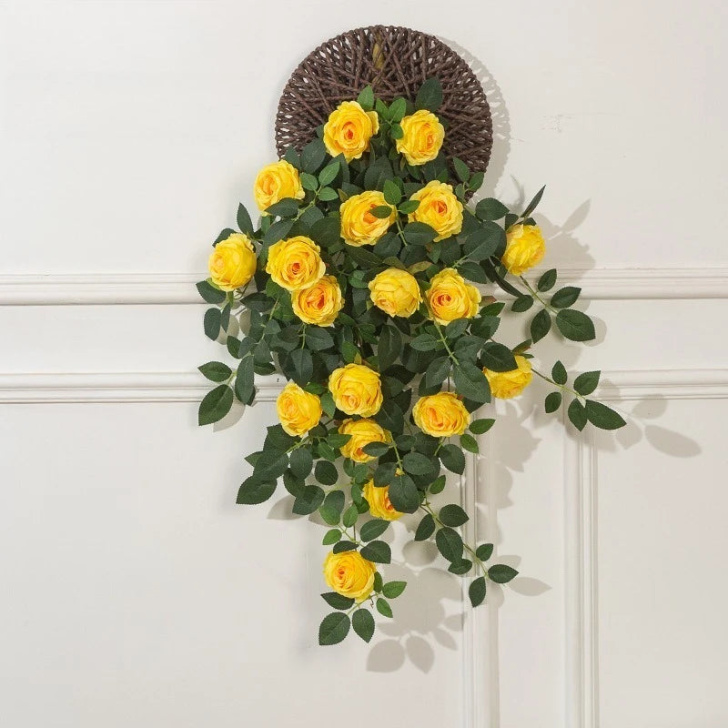 guirlande fleurs artificielles roses bouquet jaune bleu rose violet modernes accrochablesintérieur vigne