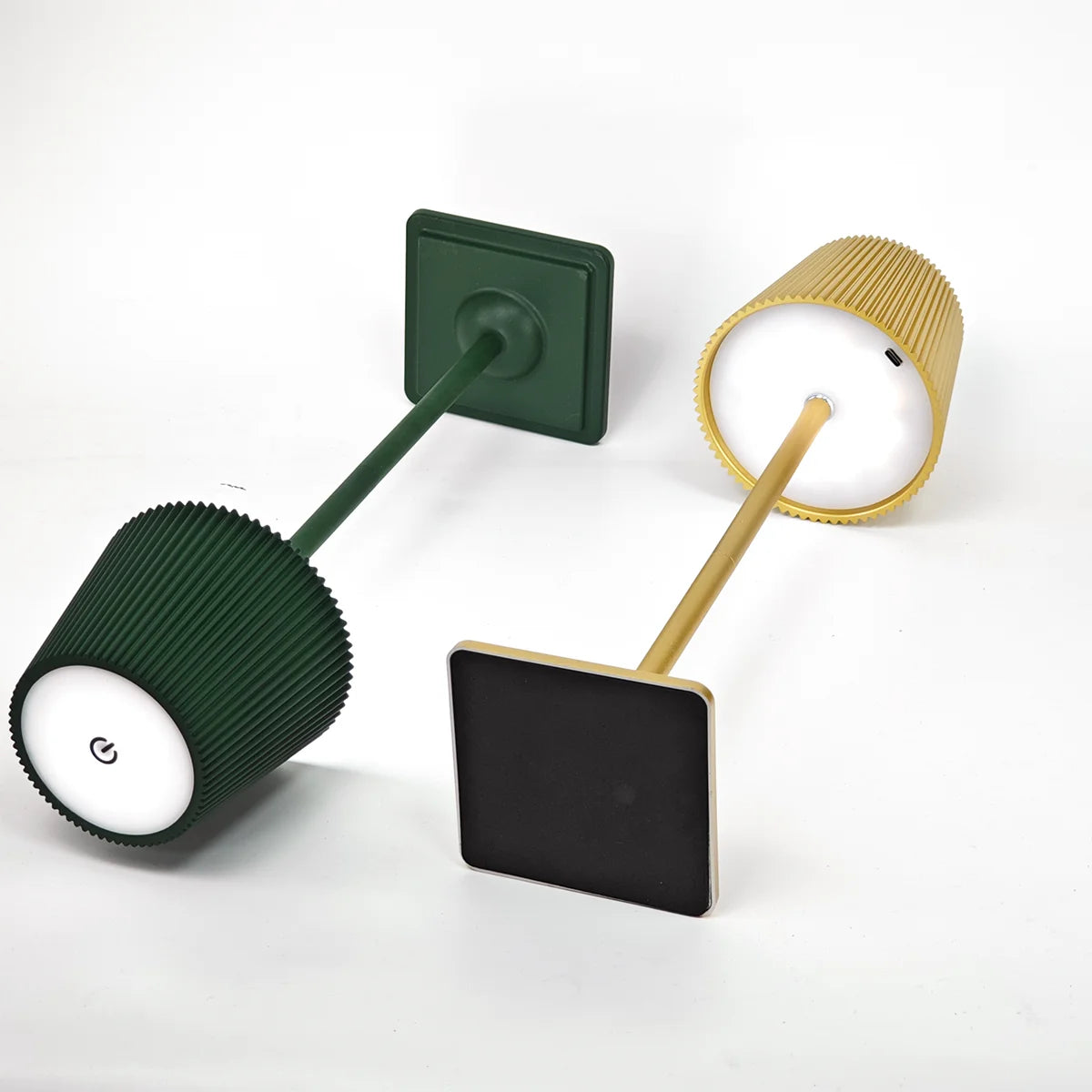 lampe table vert foncé plissée moderne rechargeable led 5v batterie lithium cem rohs