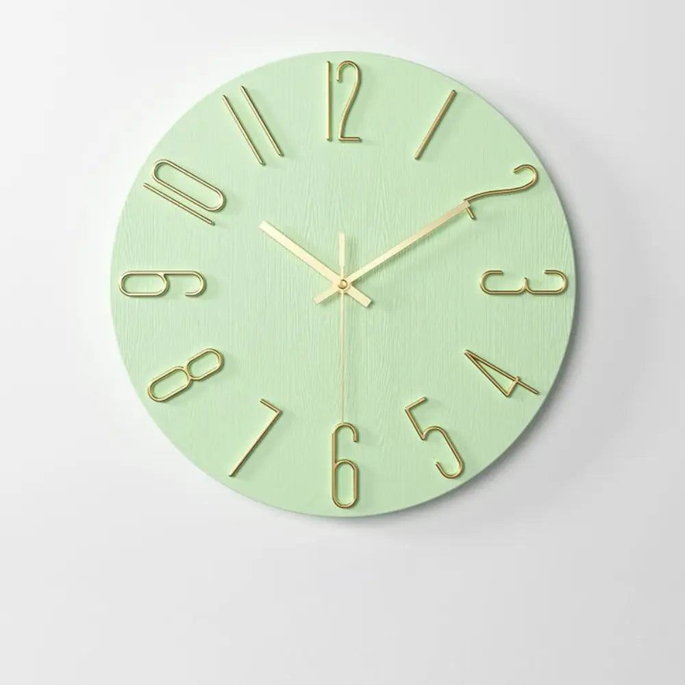 horloge murale bleu doré minimaliste fixation 30cm chambre coucher moderne numéros 3d opaques