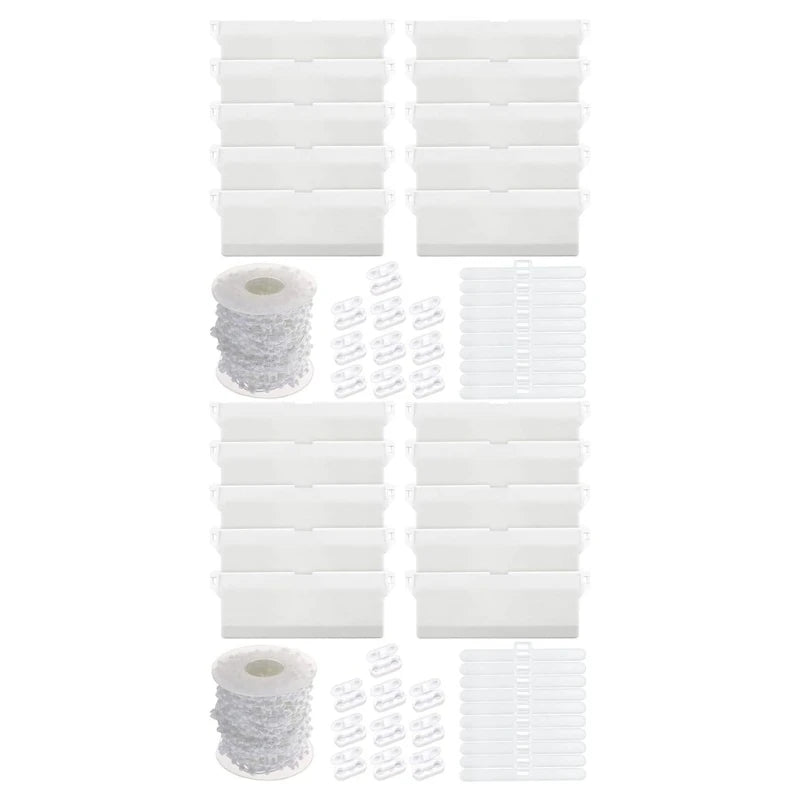 rideau lamelles blanc moderne 10m chaîne clips opaques 20pc set