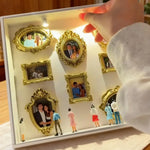 cadres photo miniatures or figurines baroques décoration led boîtes ornements dorés vintage figurines hommes