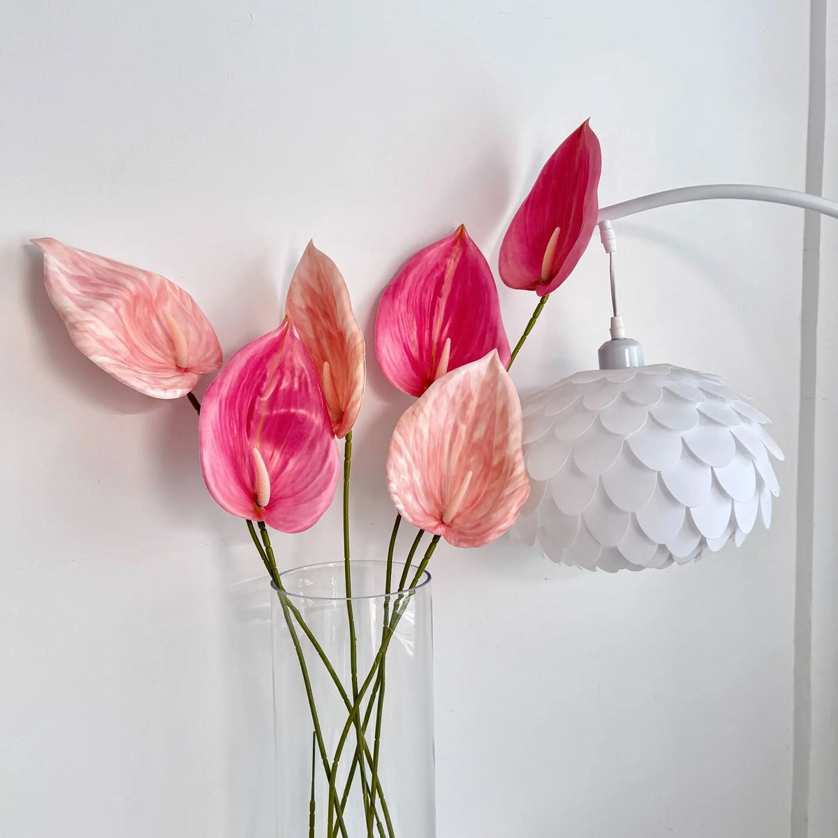 fleurs artificielles anthurium rose blanc vert violet rouge modernes mariage anniversaire intérieur