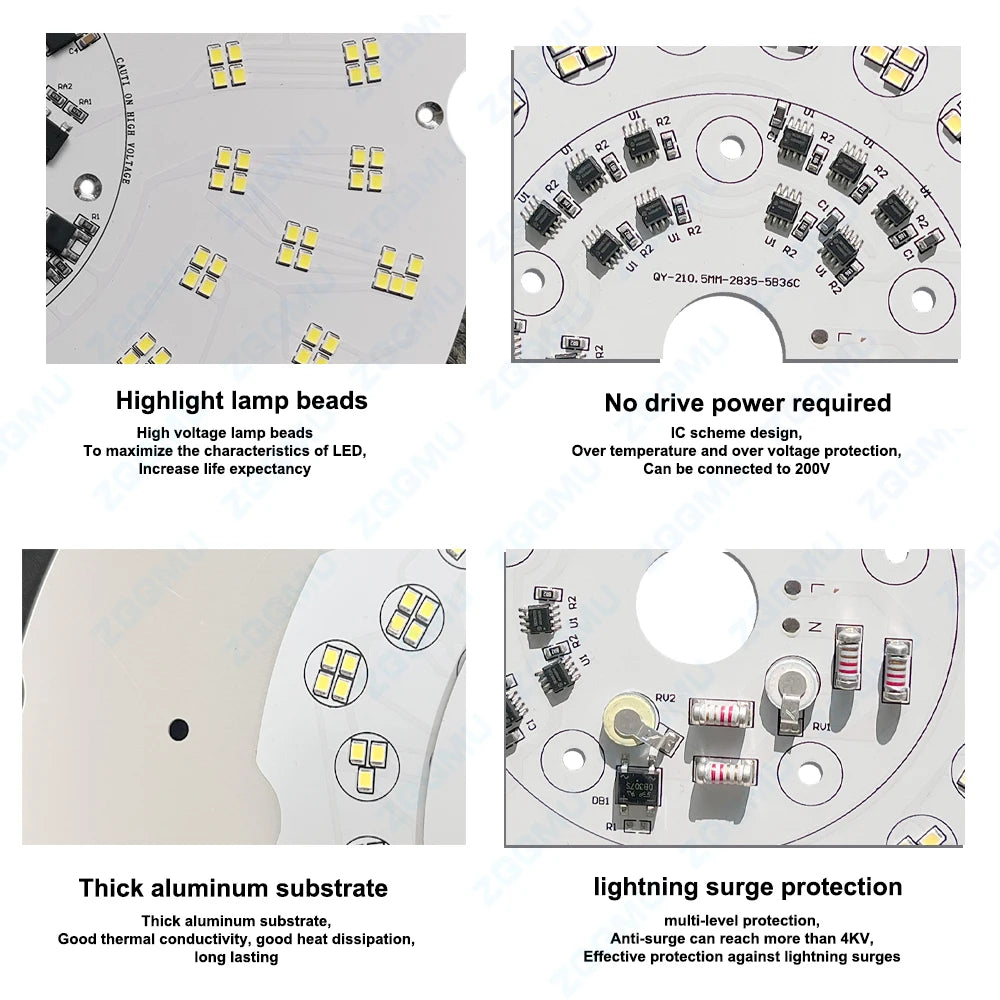 plaque led 200w 150w 100w blanc moderne aluminium driver free