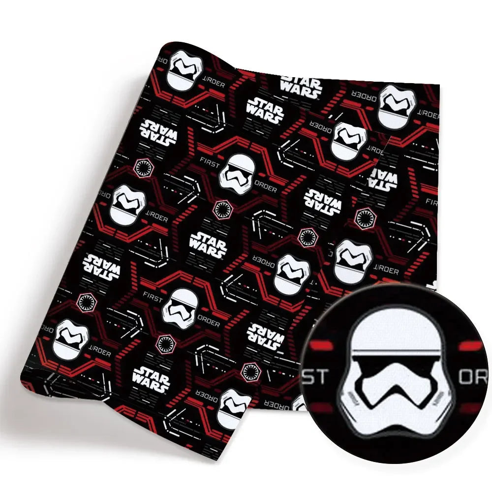 papier cadeau star wars motif stormtrooper darth vader r2d2 noir rouge gris or