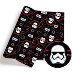 papier cadeau star wars motif stormtrooper darth vader r2d2 noir rouge gris or
