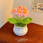 fleurs artificielles tricotées tournesol soie mixte couleurs vase blanc décoration intérieure créative artisanale