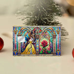 étui cartes bancaires adhésif belle bête vitraux colorés rose personnages réutilisable